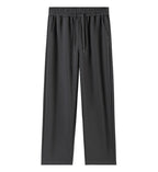 Women’s dark gray wide-leg sweatpants with drawstring waistband and side pockets