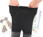 Black control top pantyhose with sheer dotted legs
